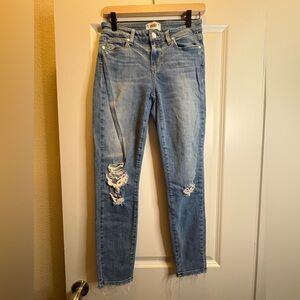 Paige skinny distressed ankle jeans